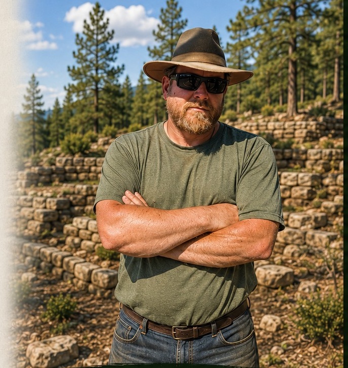 Dave of Heber Homestead and Ranch standing outdoors in a ponderosa pine setting